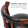 TIRAMISUBEST Seat height 26.5'' Cow top Leather Wooden Bar Stools,360 Degree Swivel Bar Height Chair with Backs for Home Kitchen Counter - 4 of 4