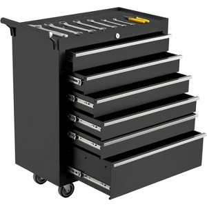 6-Drawer Rolling Tool Chest with Universal Locking Wheels, Portable Tool Storage Cabinet Organizer, Garage Workshop Tool Cart on Wheels - 1 of 4
