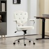 SKRAN Cute Home Office Chair, Computer Desk Chair with Button Tufted Teddy Bear Fleece, Swivel Vanity Chair for Home Office - 2 of 4
