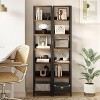 Coucheta 66"H 6-Tier Industrial Narrow Bookcase, Skinny Corner Shelf Rustic Brown for Bedroom, Living Room, Home Office - 4 of 4