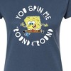 Women's SpongeBob SquarePants You Spin Me Round And Round Juniors Fitted Graphic T-Shirt - Indigo - Medium - 2 of 4