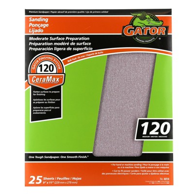 Gator CeraMax 11 in. L X 9 in. W 120 Grit Ceramic Sandpaper 1 pk (Case of 25)