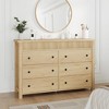6 Drawer Dresser for Bedroom, 47"w Wooden Chest of Drawers, Fluted Dresser TV Stand, Clothes Storage Organizer for Bedroom Hallway - 2 of 4
