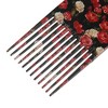 Unique Bargains Plastic Wide Tooth Hair Pick Comb Hair Styling Tool Flower Pattern Red Black 1 Pc - 4 of 4