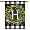Wreath Monogram H Double-Sided House Flag Everyday 28" x 40" Briarwood Lane - 2 of 4