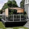 GustoWave 10' x 10' Outdoor Arched Pergola Gazebo with Sun Shade for Backyards - 3 of 4