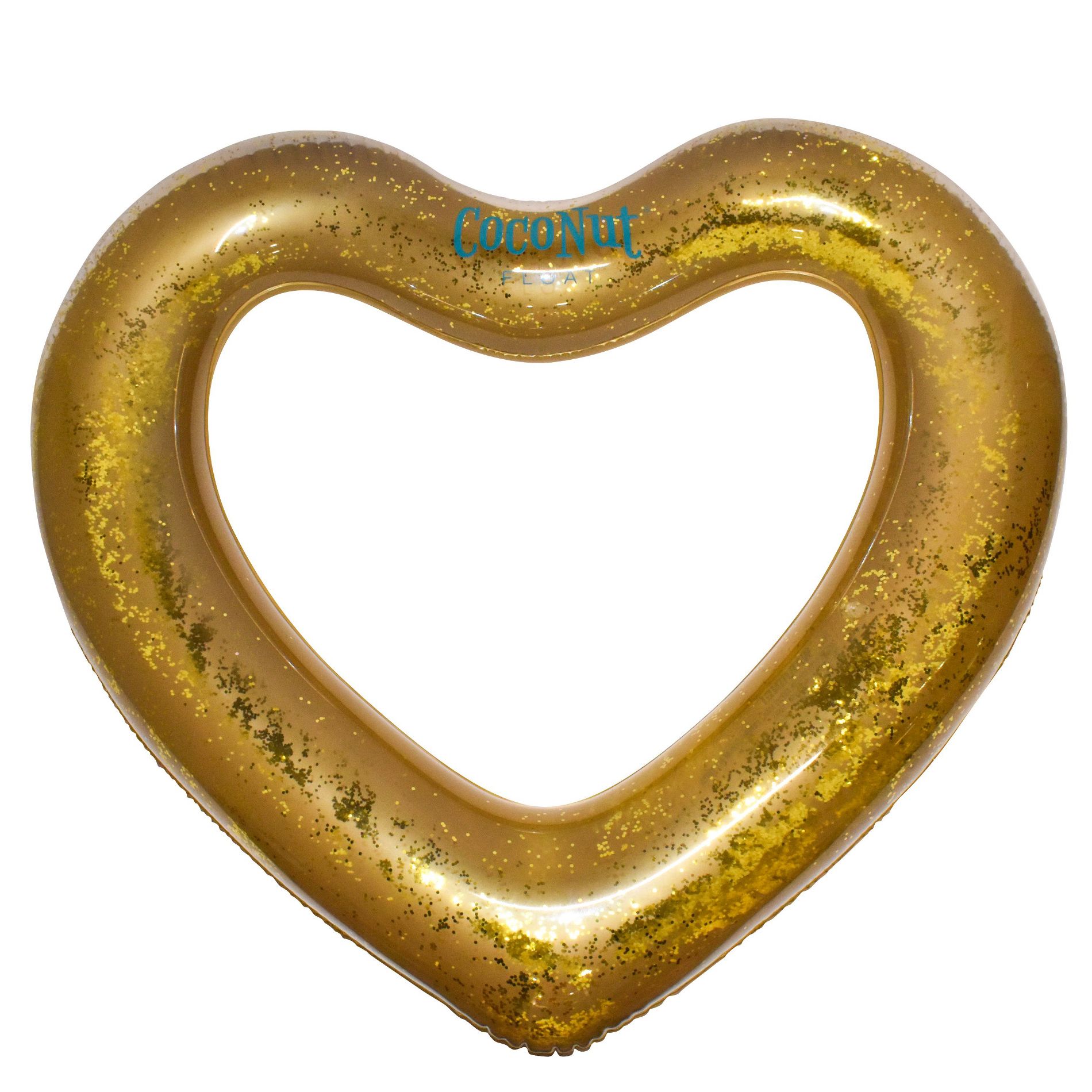 CocoNut Outdoor Glitter Heart Pool Float - Gold