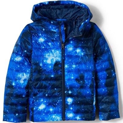 Lands' End Kids Thermoplume Packable Hooded Jacket - Medium - Blue Galaxy  Space : Target