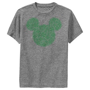 Boy's Disney Mickey Mouse Clover Silhouette Performance Tee - 1 of 4