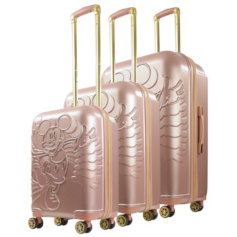 Disney Minnie Quilted 3D Molded 3-Piece Luggage Set Gold