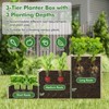 Tangkula 44" x 45" x 56" 3-Tier Raised Garden Bed w/ Lattice Trellis Open-Ended Base - 3 of 4
