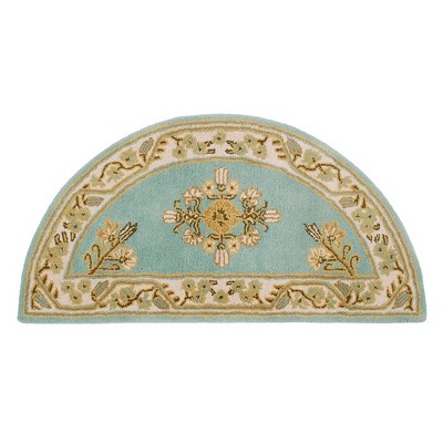 44" Long Minuteman International Jardin Half Round Hearth Rug Wintergreen - ACHLA Designs: Heat-Resistant Wool, Indoor Tufted Mat
