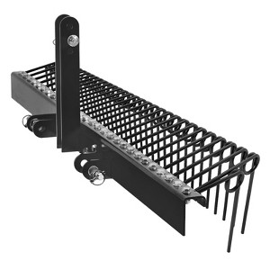TROPOW Pine Straw Rake, Coil Spring Tines Durable Powder Coated Steel Tow Behind Landscape Rake with 3 Point Hitch Receiver Attachment Fit - 1 of 4