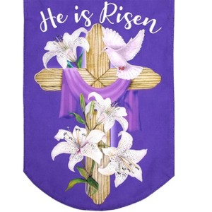 Briarwood Lane House Flag 40x28 For Outdoor Easter Cross Burlap For Easter House Flag - 1 of 4