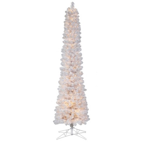 pencil christmas tree with white lights