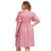 Clearlove Plus Size Dresses for Curvy Women Floral Sleeves Tiered Layers Casual Mini Dress with Pocket - 4 of 4