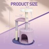 Angel Sar 33in Purple Cat Tree with Condo & Curved Perch, Multi-Level Cat Tower with Scratching Posts, Padded Bed for Indoor Cats & Kittens, Purple - 3 of 4