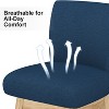 Dyonery Solid Wood Swivel Counter Upholstered Bar Stool 26.8" Height Set of 2 Barstools with Back & Arms for Kitchen Island,Home Bar - 4 of 4
