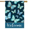 Blue Butterflies Spring House Flag Welcome 28" x 40" Briarwood Lane - 2 of 4
