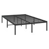 vidaXL Bed Frame Metal Platform Bed Base Mattress Foundation for Home Bedroom - 53.1" x 74.8" Black without headboard - 2 of 4