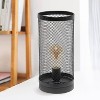 Creekwood Home Industrial Mesh Cylinder Table Lamp Black - 4 of 4