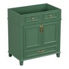 VYNXARIA 30'' Bathroom Vanity without Top - Solid Wood Frame, Retro Green Design - 2 of 4