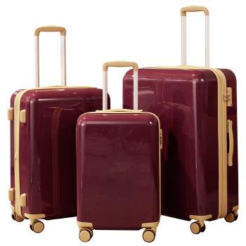 3pc Luggage Sets,  Expandable Hardshell Spinner Lightweight Gradient Suitcase with TSA Lock 20''/24''/28'' 4M -ModernLuxe