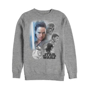 Men's Star Wars The Last Jedi Rey Rebel Collage Sweatshirt - 1 of 3