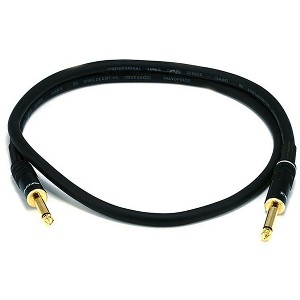 Monoprice Audio Cable Cord - 3 Feet - Black | 1/4 Inch (TS) Male to Male -16AWG, Gold Plated - Premier Series - 1 of 2