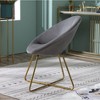 NicBex Silky Velvet Accent Chair,Upholstered Living Room Chairs with Mid-Height Backrest and Gold Finished Base,Accent Chairs for Living Room - 4 of 4