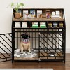 Gulches 43.3 inch Dog Crate Furniture for Large Dogs,Double Door Dog Kennel,Heavy Duty Dogs Decorative Pet House for Large Medium Dogs,Rustic Brown - 2 of 4