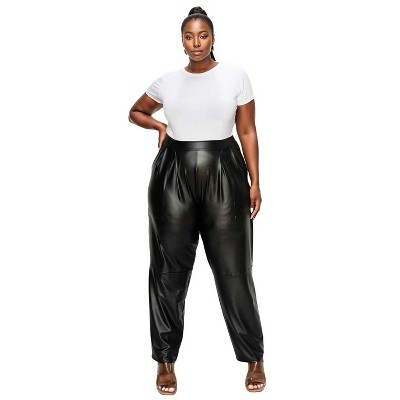 L I V D Women's Vegan Leather Pocket Pants