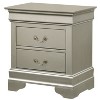 HomeStock Silver Champagne Nightstand 24x22x16 with One Drawer, Compact Bedside Table for Storage and Sleek Elegant Bedroom Decor - 2 of 4