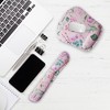 Insten Floral Mouse Pad with Wrist Support and Keyboard Wrist Rest, Ergonomic, Easy Typing, Memory Foam For Gaming Office, Trapezoid S - image 2 of 4