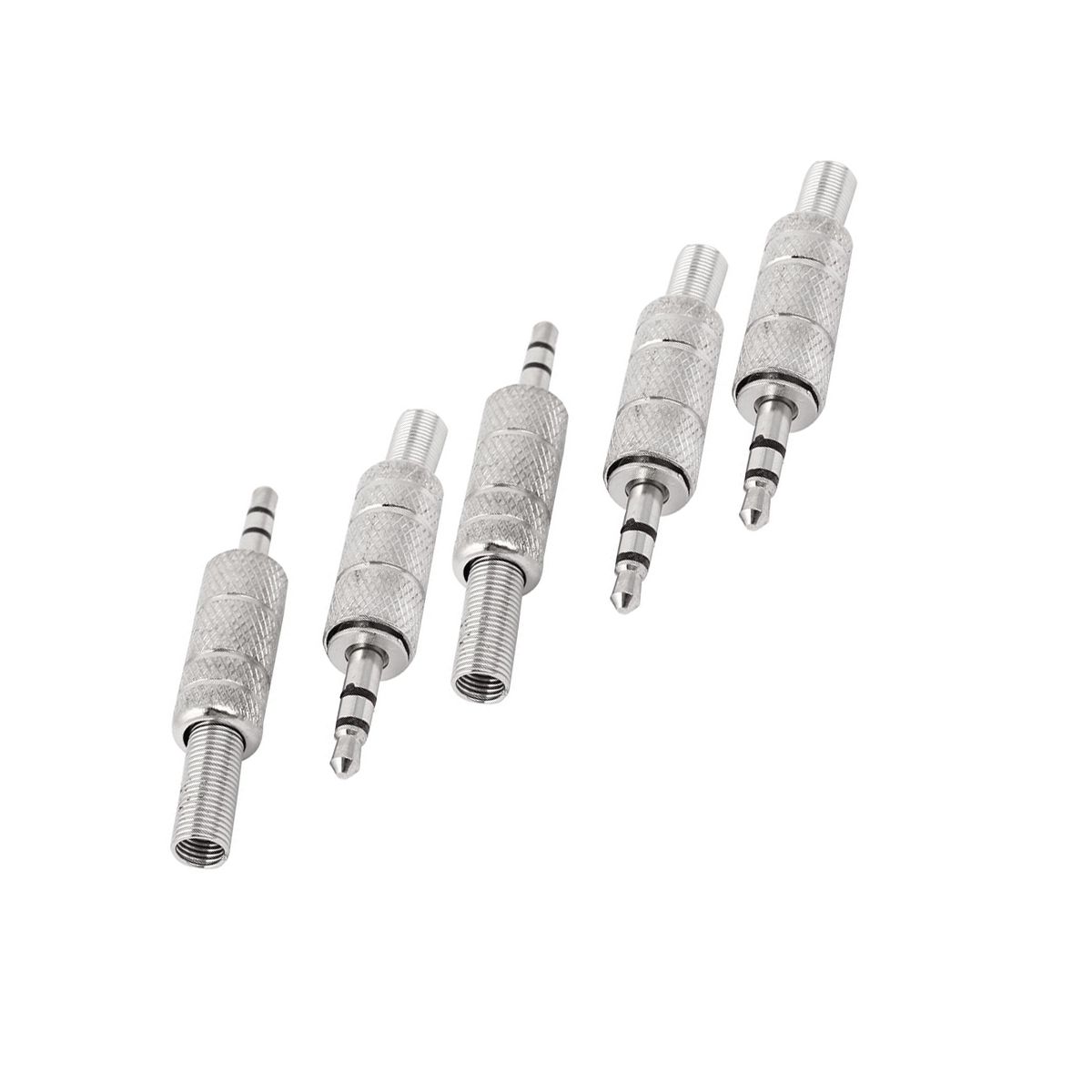 Unique Bargains Stainless Steel Solder Type Stereo Audio Jack 5 Pcs - thumbnail 4