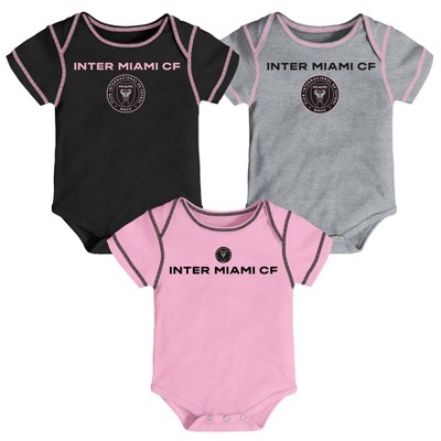 MLS Inter Miami CF Baby 3pk Bodysuit Set - 3-6M