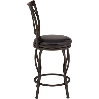 Colton Glitter Brown Swivel Bar Stools with Cushioned Seat, Set of 2