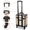 Byootique Rolling Makeup Train Case on Wheels Cosmetic Trolley Art Deco Pastel AD Multi - 3 of 4