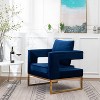 Roundhill Furniture Lenola Contemporary Upholstered Accent Arm Chair, Blue - 2 of 4