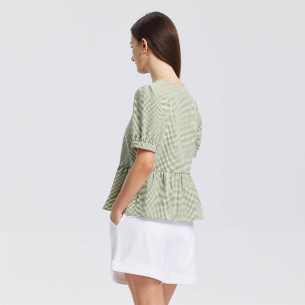 Top Peplum con Escote en V y Manga Abullonada hasta el Codo para Mujer - A New Day™ 4