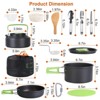 LunaLulink 16 Piece Camping Cookware Set Camping Stove Cookware Kit - 2 of 4