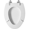 Benton Soft Close Enameled Wood Toilet Seat Never Loosens Chrome Metal Hinge White - Mayfair by Bemis - 4 of 4