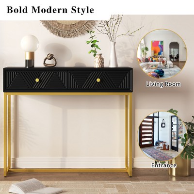 IHOMEADORE 38" Modern Console Table Entryway Table with Storage Narrow Console Table