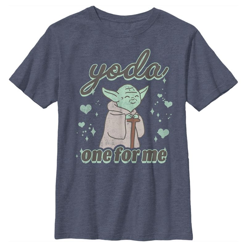 Boy's Star Wars Valentine's Day Yoda One for Me Distressed T-Shirt, 1 of 4
