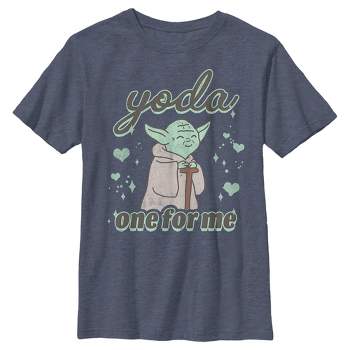 Boy's Star Wars Valentine's Day Yoda One for Me Distressed T-Shirt