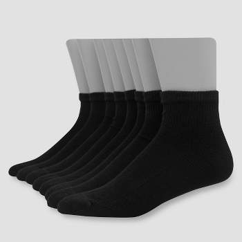 Hanes Men's Ankle Socks with FreshIQ 8pk - Black 6-12