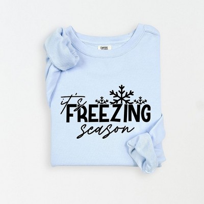 Simply Sage Market Women's Lightweight Garment Dyed Graphic Sweatshirt It's Freezing Season