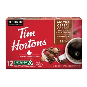 Tim Hortons Medium Roast Mocha Cereal K-Cup Coffee Pods - Compatible with Keurig Brewers - 12 ct - 1 of 4