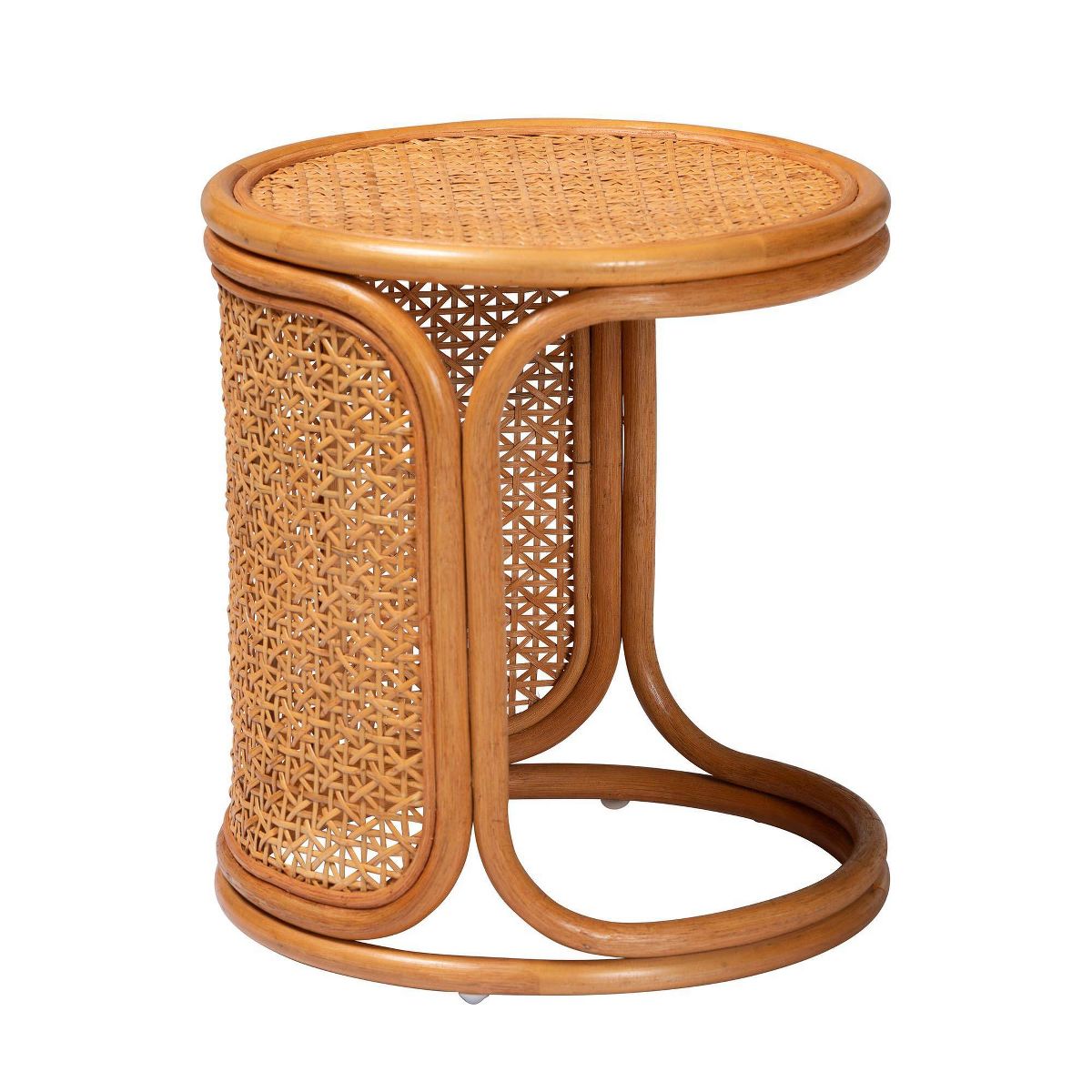 bali & pari Eldon Rattan End Table Light Honey