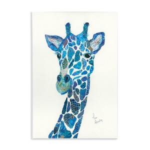 Stupell Industries Blue Giraffe Varied Collage Assortment Animal Painting Wall Plaque Art - 1 of 4